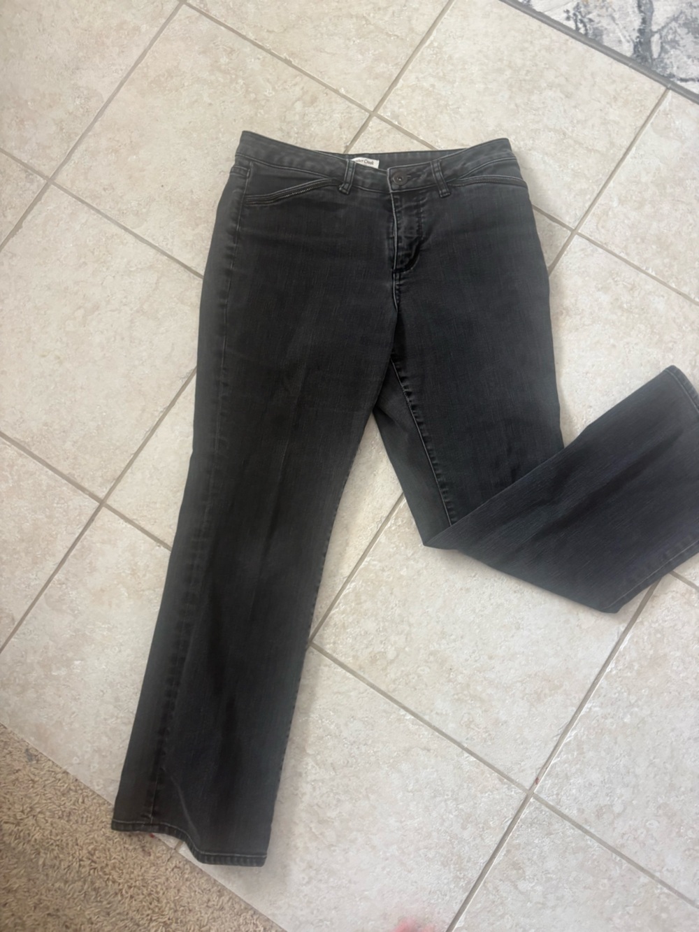 Coldwater Creek Women's Straight Jeans in Black Grey